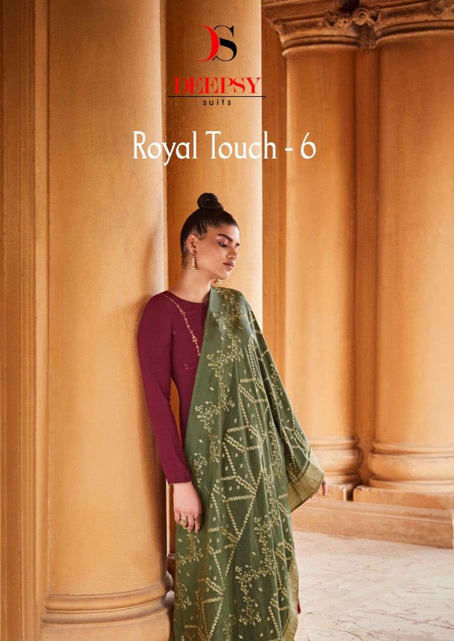 ROYAL TOUCH VOL-6 BY DEEPSY SUITS 6001 TO 6005 SERIES VISCOSE DRESSES