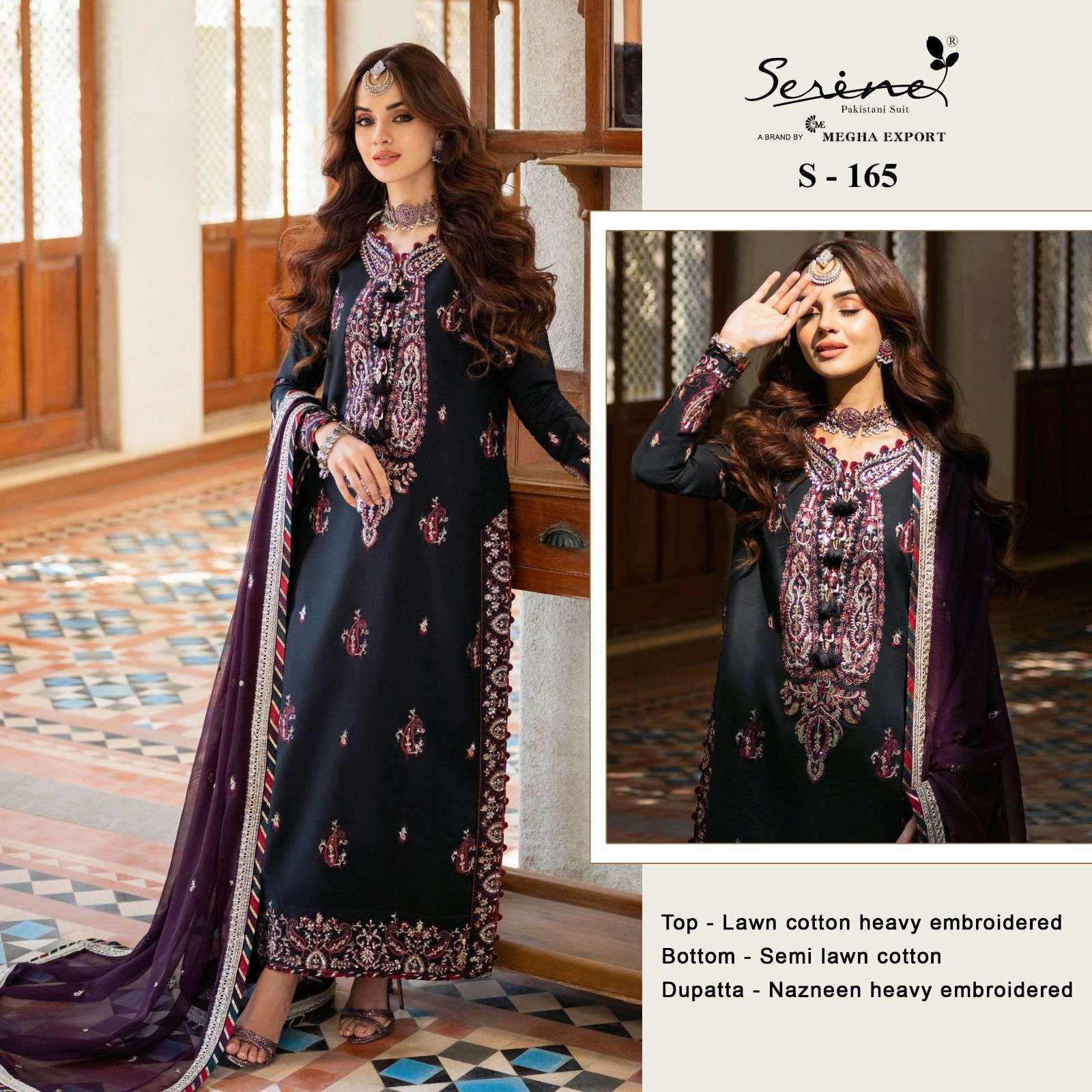 S-165 HIT DESIGN BY SERENE LAWN COTTON DIGITAL EMBRODERY PAKISTANI DRESS