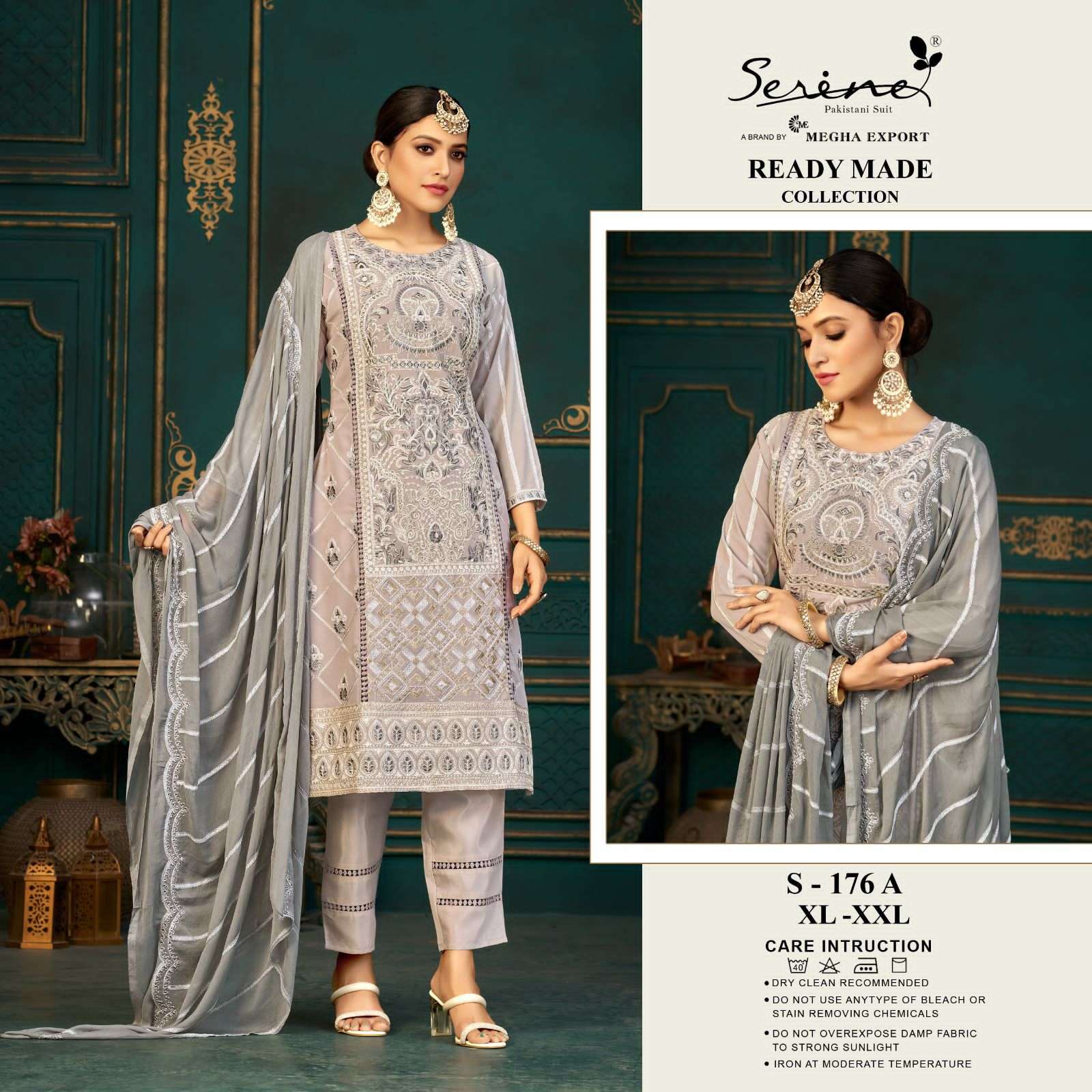 S-176 COLOURS  BY SERENE 176-A TO 176-D SERIES FAUX GEORGETTE EMBRODERY PAKISTANI DRESS