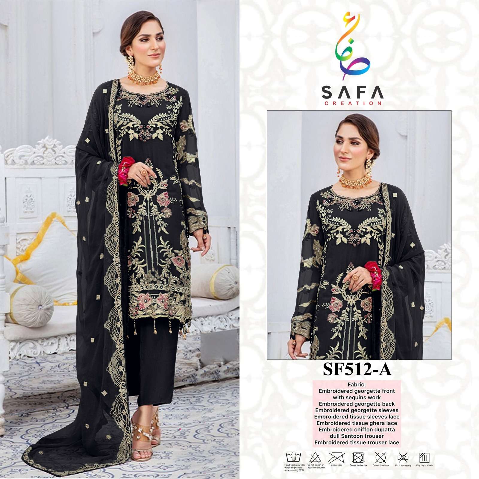 SAFA 512 COLOURS BY SAFA CREATION DESIGNER FAUX GEORGETTE DRESSES