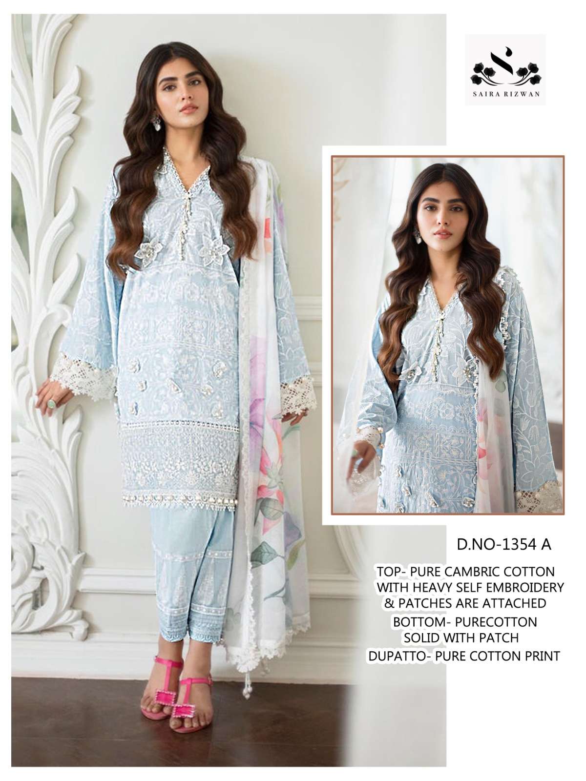 SAIRA RIZWAN 1354 BY ASLIWHOLESALE COTTON EMBROIDERY PAKISTANI DRESSES