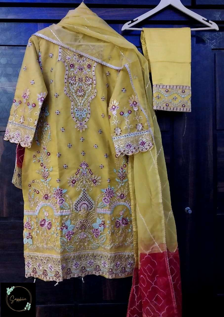 SAPPHIRE S-1001 BY ASLIWHOLESALE DESIGNER ORGANZA PAKISTANI DRESSES