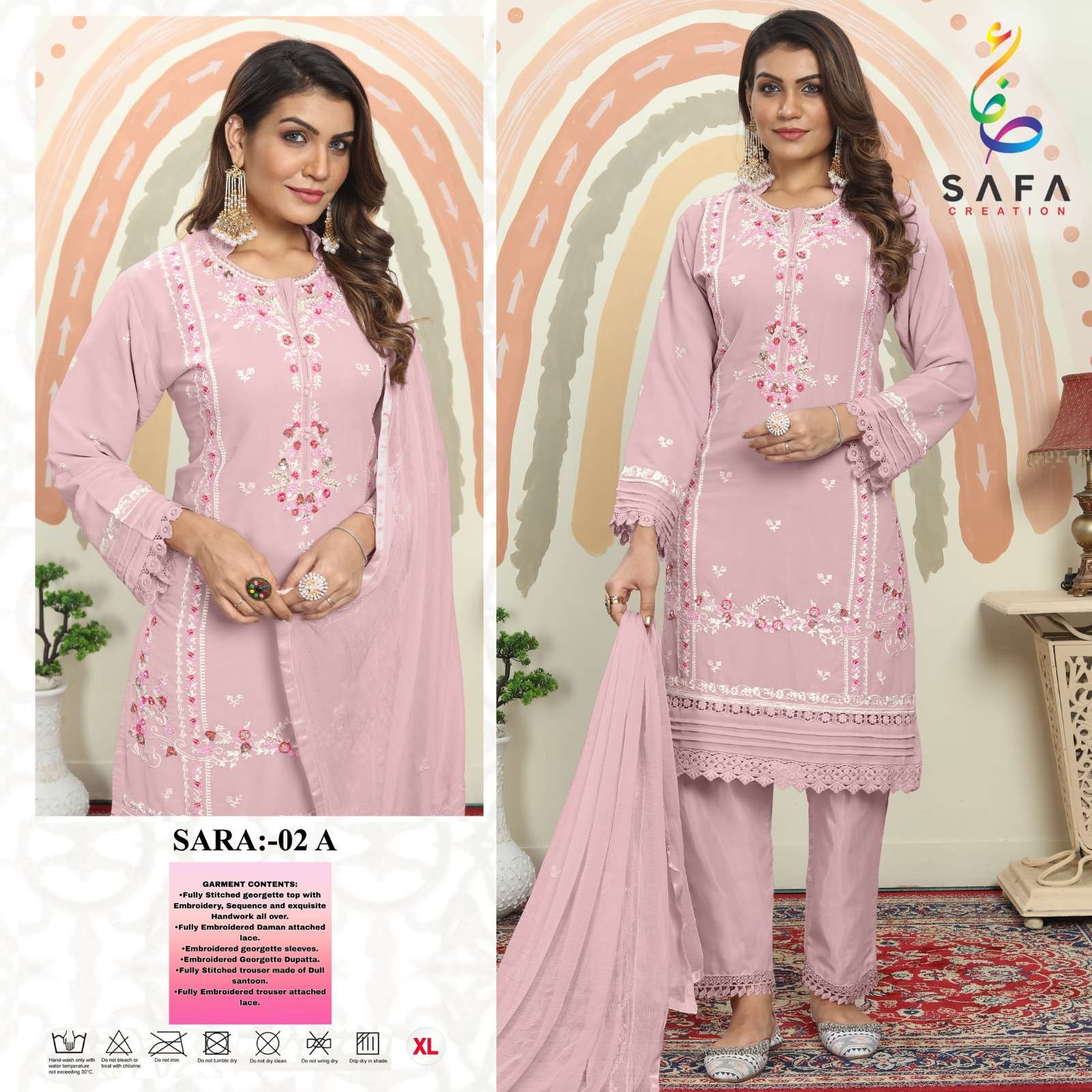 SARA 02 COLOURS BY SAFA CREATION DESIGNER FAUX GEORGETTE DRESSES