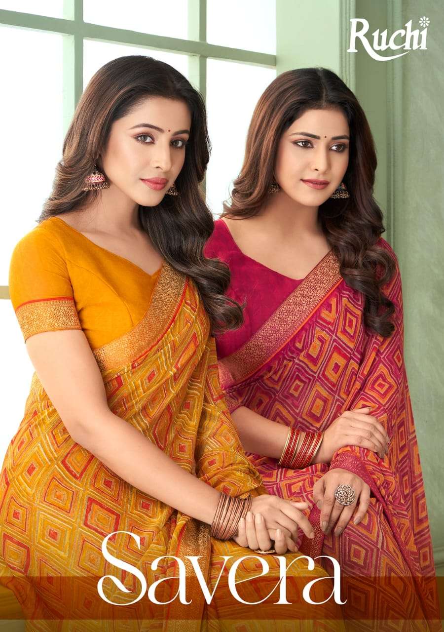 SAVERA VOL-06 BY RUCHI SAREES 23801-A TO 23803-D SERIES CHIFFON SAREES