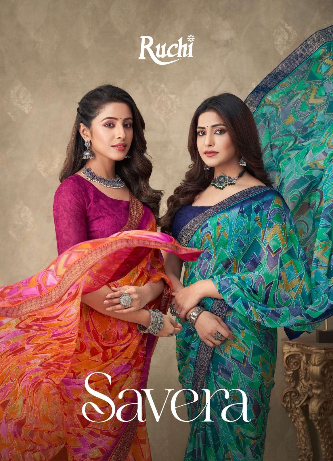 SAVERA VOL-07 BY RUCHI SAREES 24001-A TO 24006-B SERIES CHIFFON SAREES