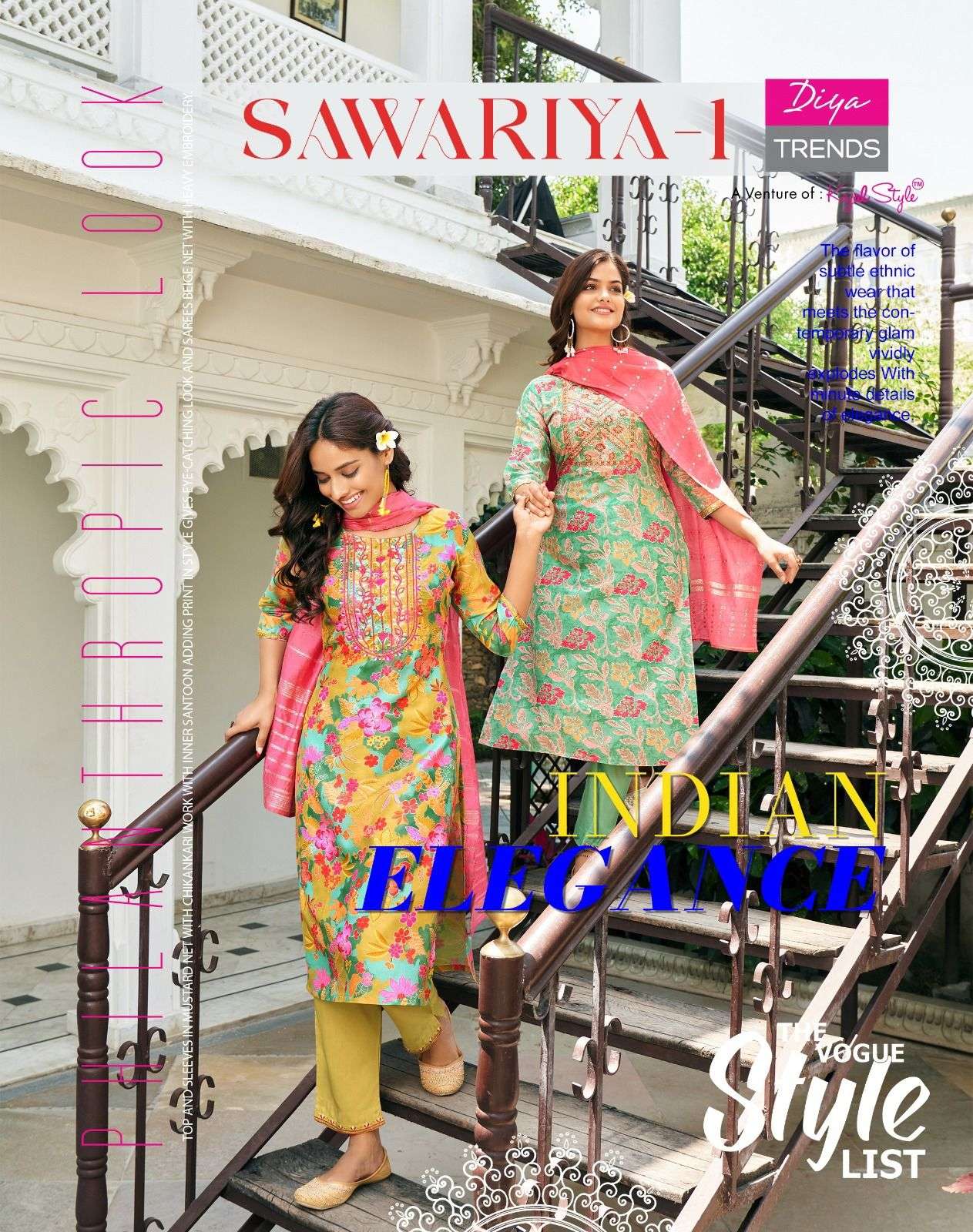 SAWARIYA VOL-1 BY DIYA TRENDZ 1001 TO 1008 SERIES MUSLIN PRINT DRESSES