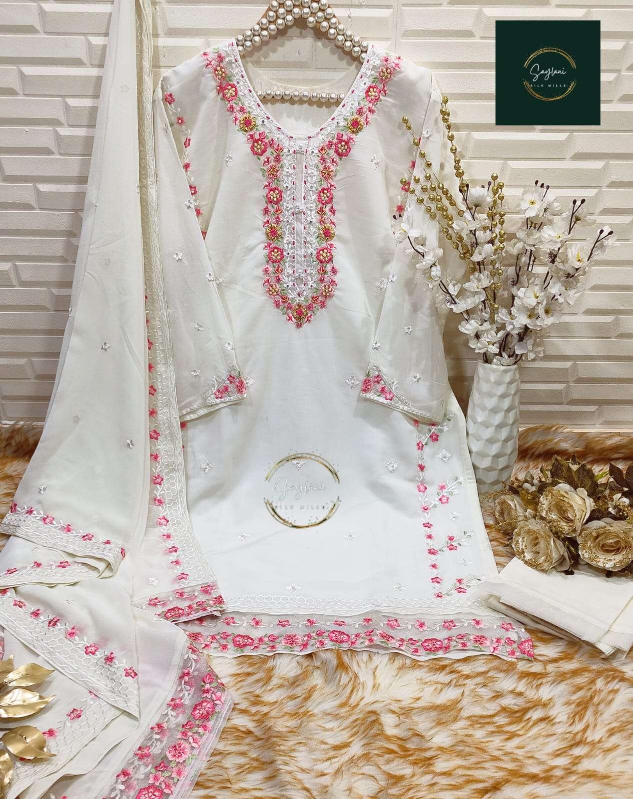 SAYLANI-1001 NX BY ASLIWHOLESALE GEORGETTE EMBROIDERY PAKISTANI DRESS