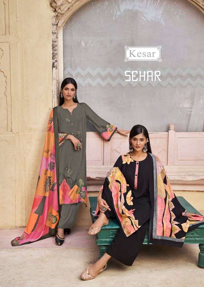 SEHAR BY KESAR 1001 TO 1006 SERIES PURE MUSLIN SILK PRINTED DRESSES