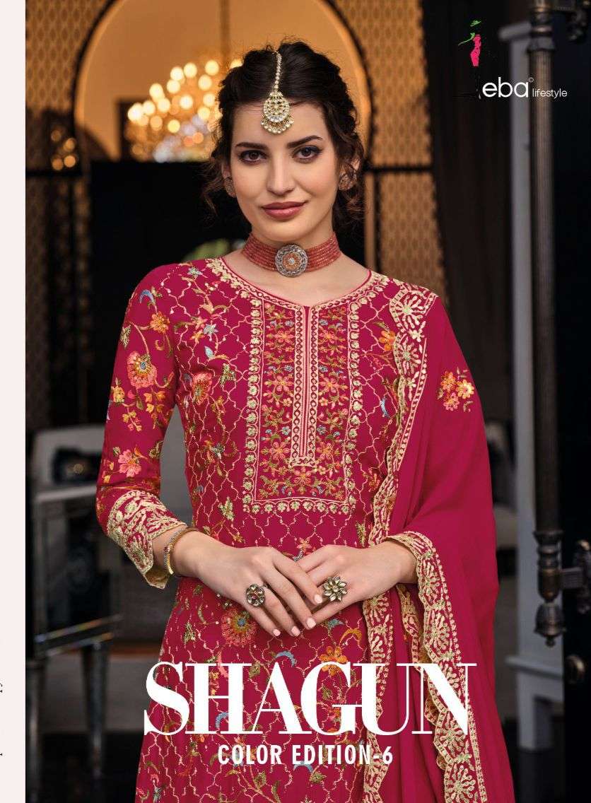 SHAGUN COLOUR EDITION VOL-6 BY EBA LIFESTYLE HEAVY SILK EMBROIDERY DRESSES