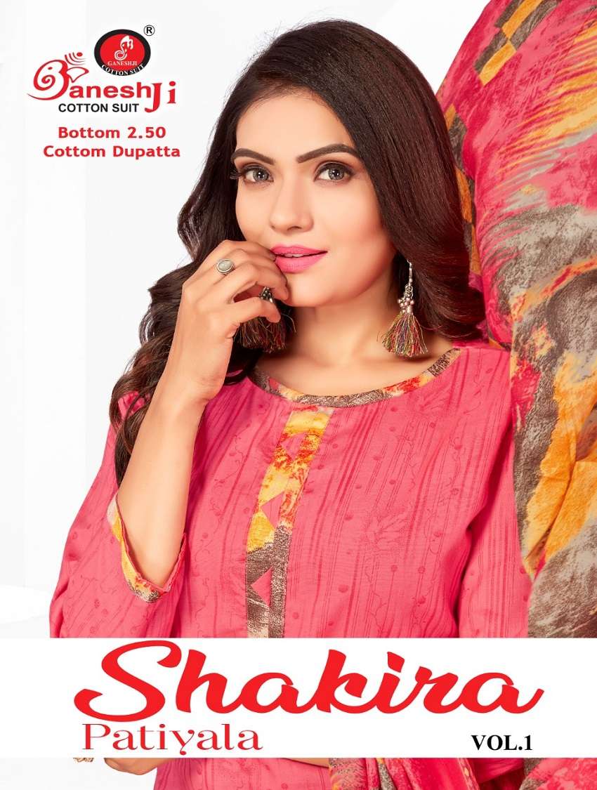 SHAKIRA VOL-1 BY GANPATI COTTON SUIT 1001 TO 1008 SERIES COTON DRESSES