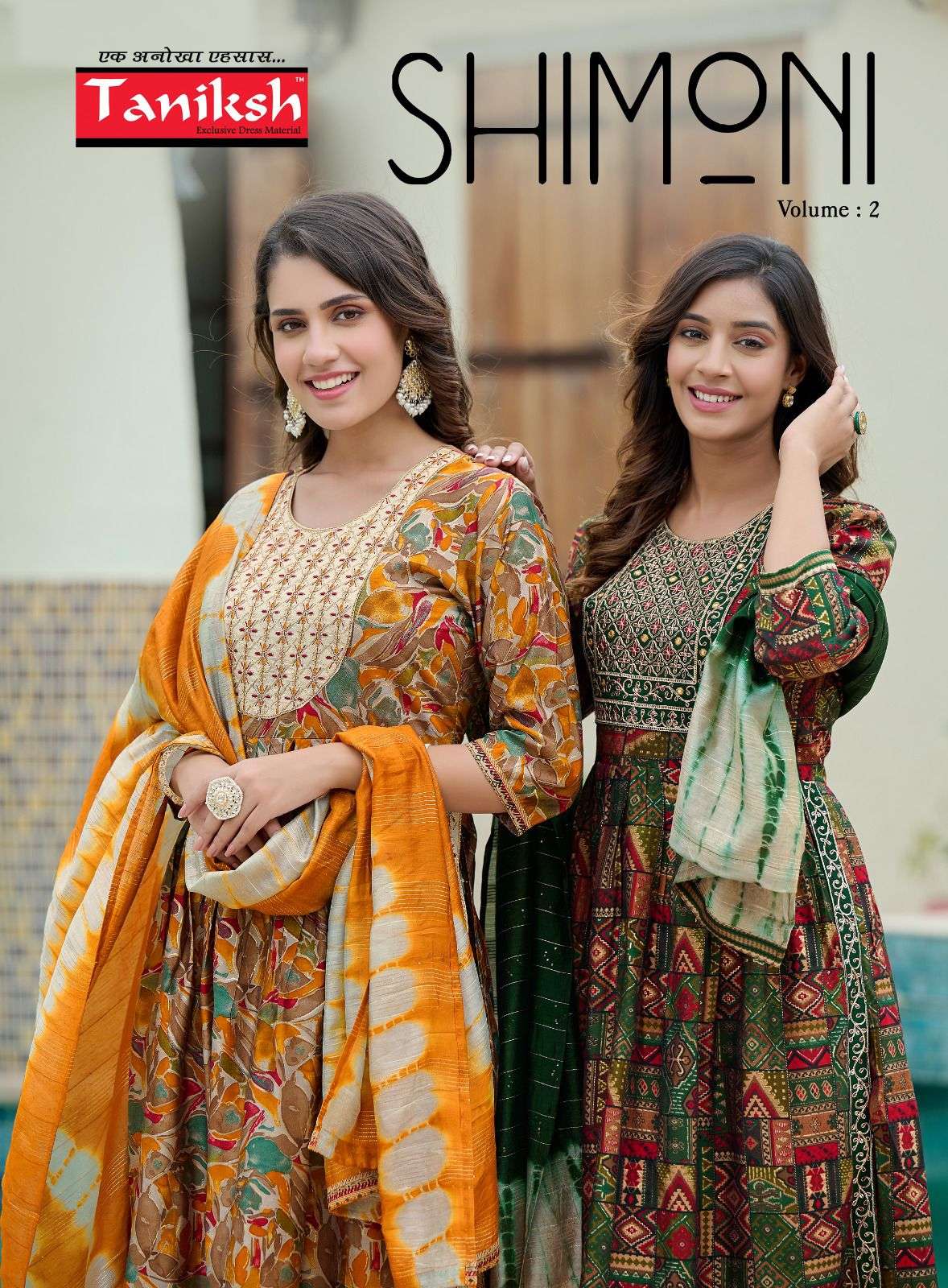 SHIMONI VOL-2 BY TANIKSH 101 TO 108 SERIES DESIGNER MUSLIN STITCHED DRESSES