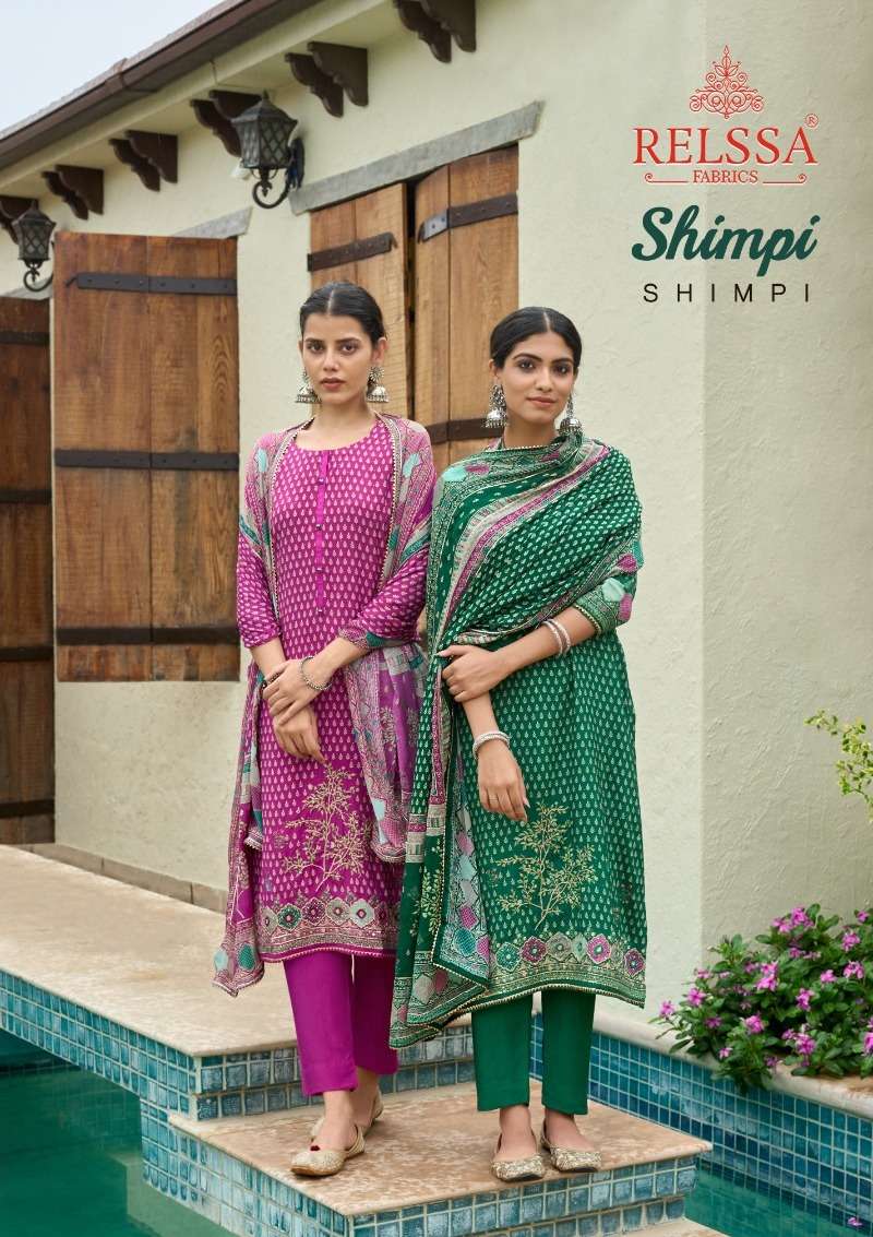 SHIMPI VOL-2 BY RELSSA 1004 TO 1006 SERIES PURE MUSLIN EMBROIDERY DRESSES