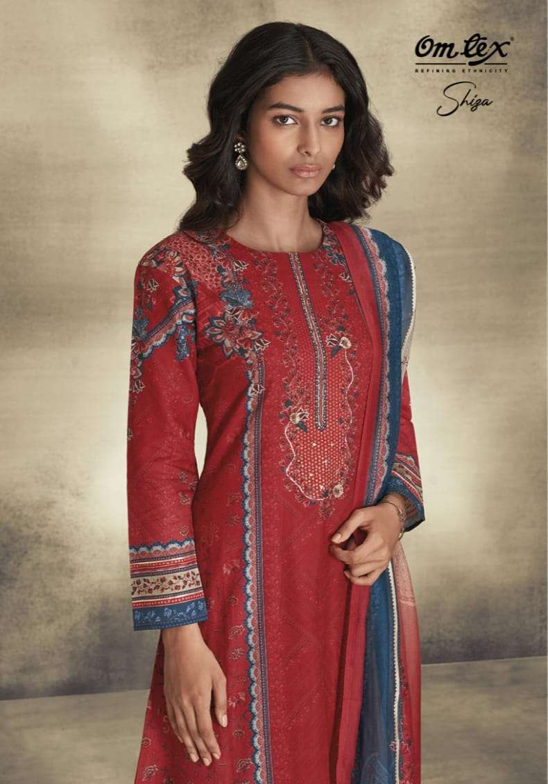 SHIZA BY OMTEX COTTON LINEN DIGITAL PRINT WITH EMROIDERY DRESSES