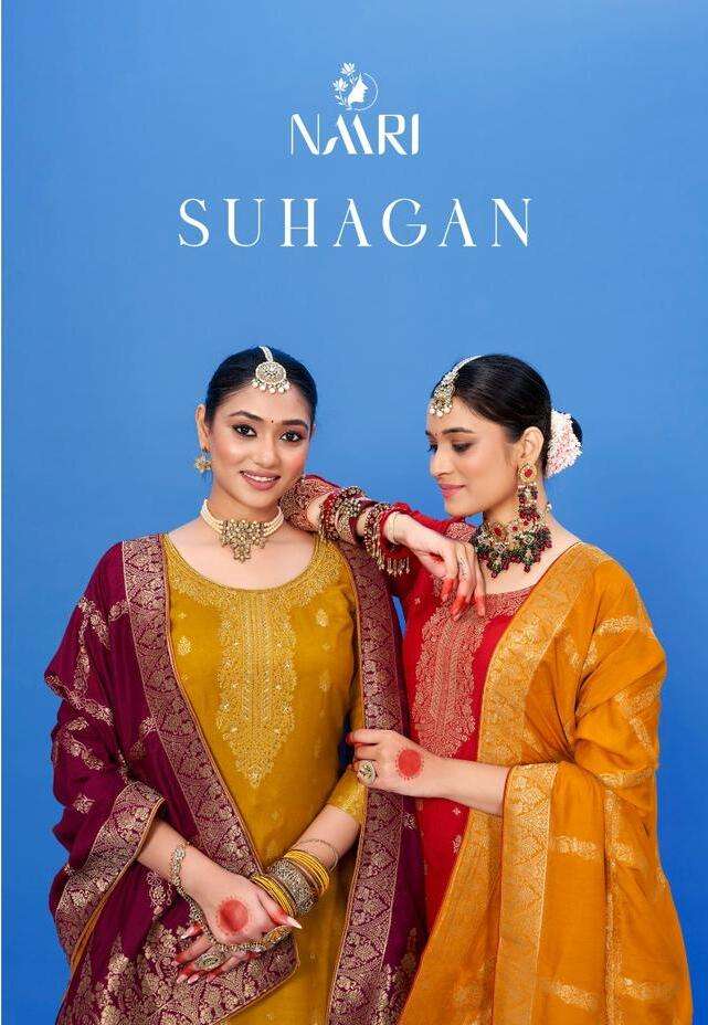 SUHAGAN BY NAARI 13001 TO 13004 SERIES DESIGNER VISCOSE JACQUARD DRESSES