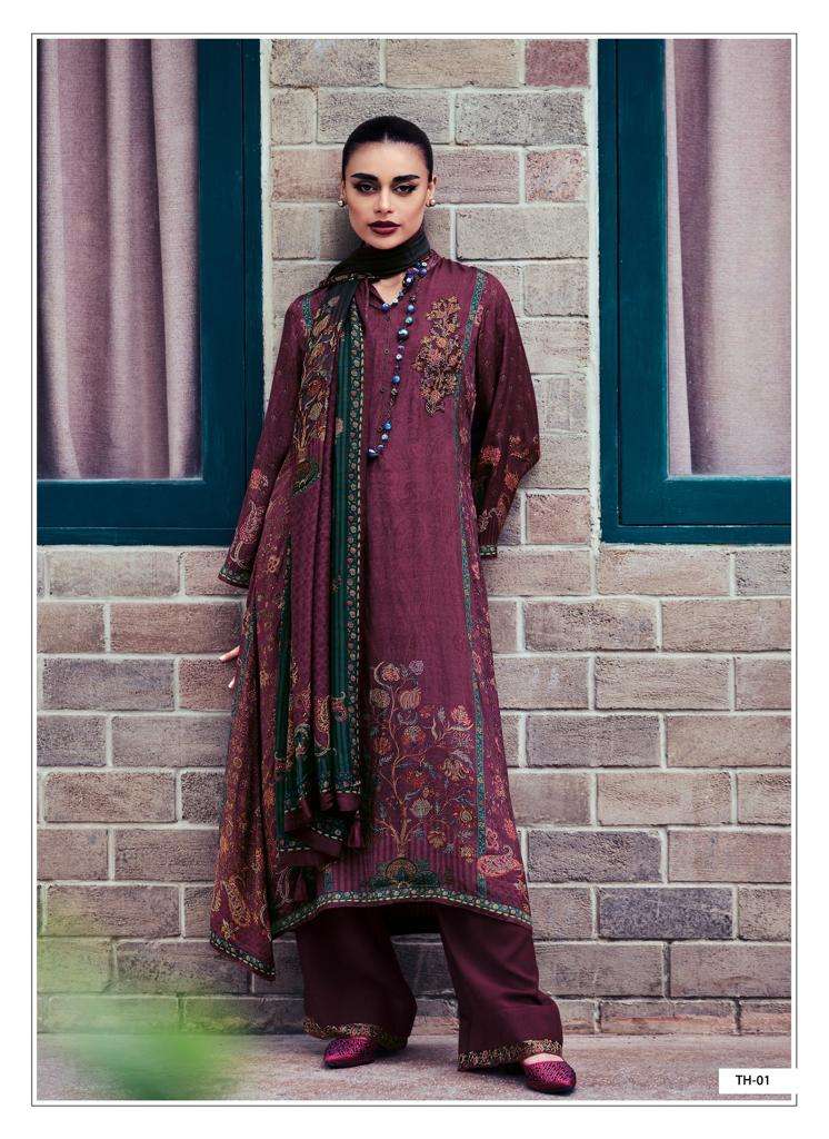 TAHIRA BY VARSHA 01 TO 06 SERIES VISCOSE MUSLIN HANDWORK DRESSES