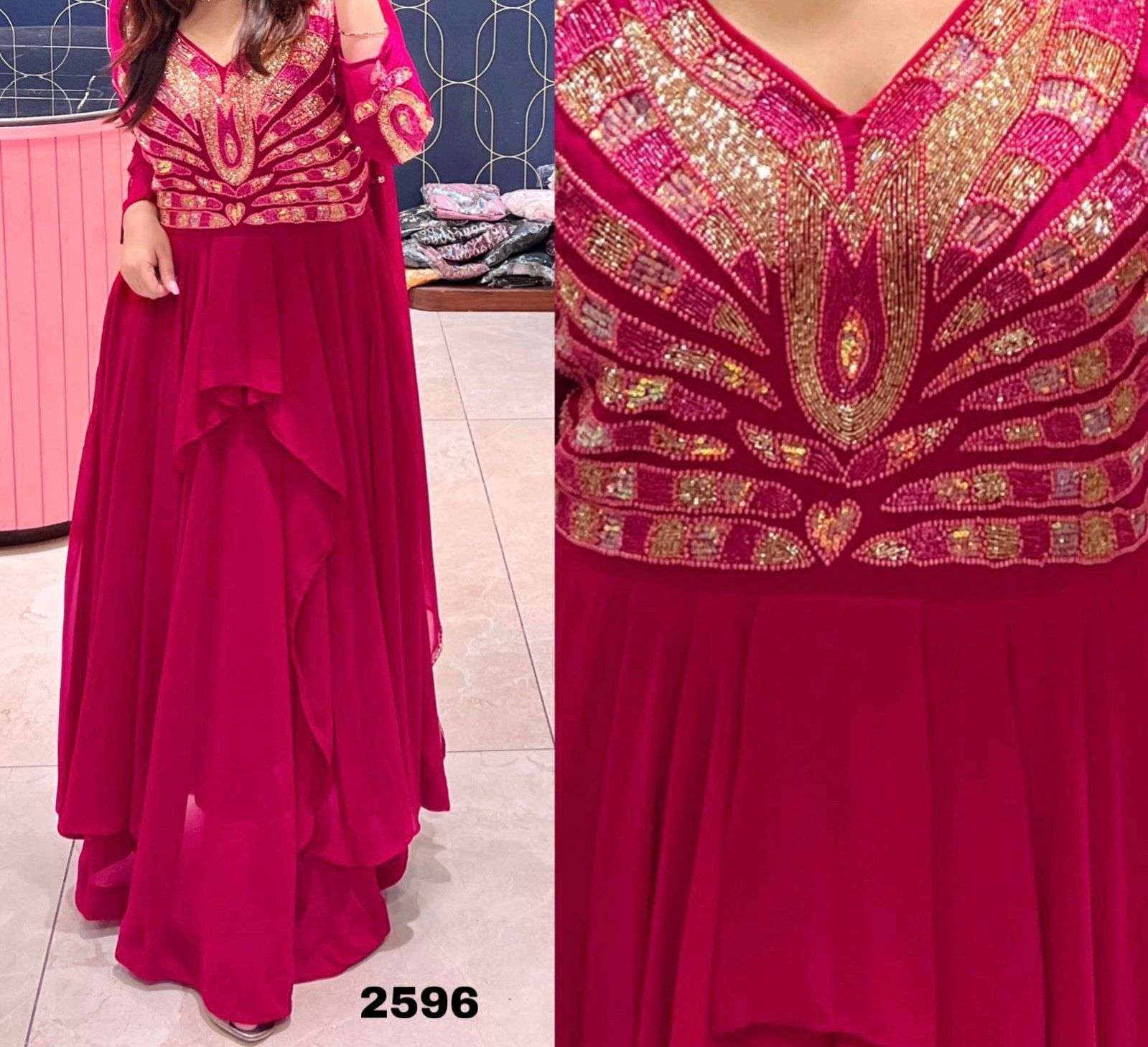 TAPI-002 BY ASLIWHOLESALE DESIGNER FANCY GEORGETTE GOWNS