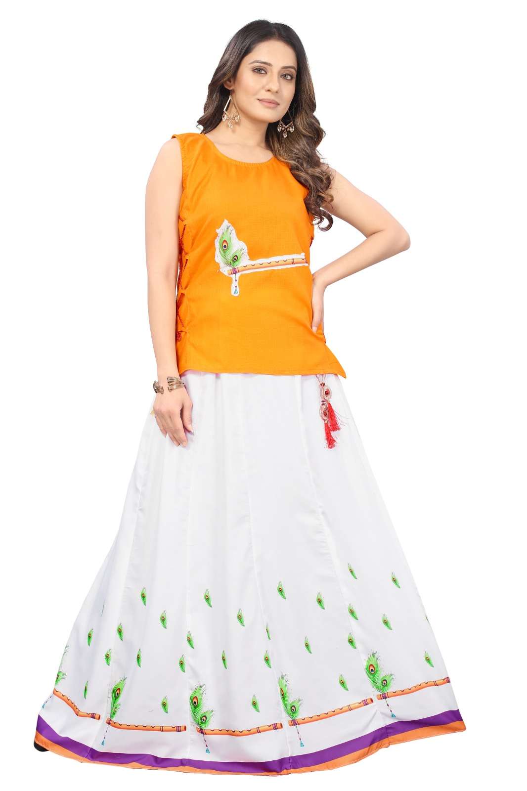 TRADEMARK DESIGN BY ASLIWHOLESALE DESIGNER RAYON COTTON TOP AND SKIRT