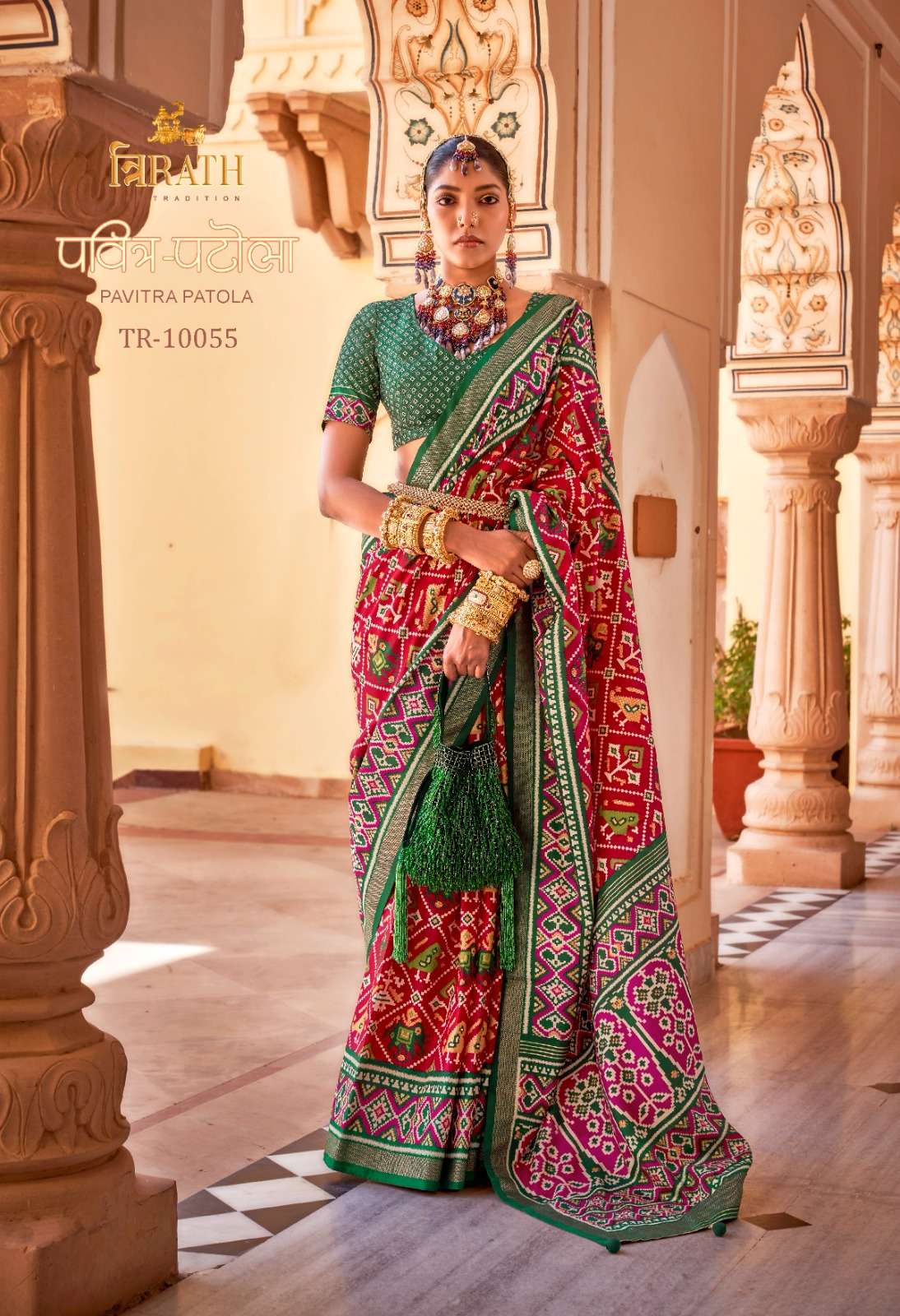 TRIRATH PAVITRA PATOLA BY RATH 10055 TO 10065 SERIES SOFT SILK WITH BELT SAREES