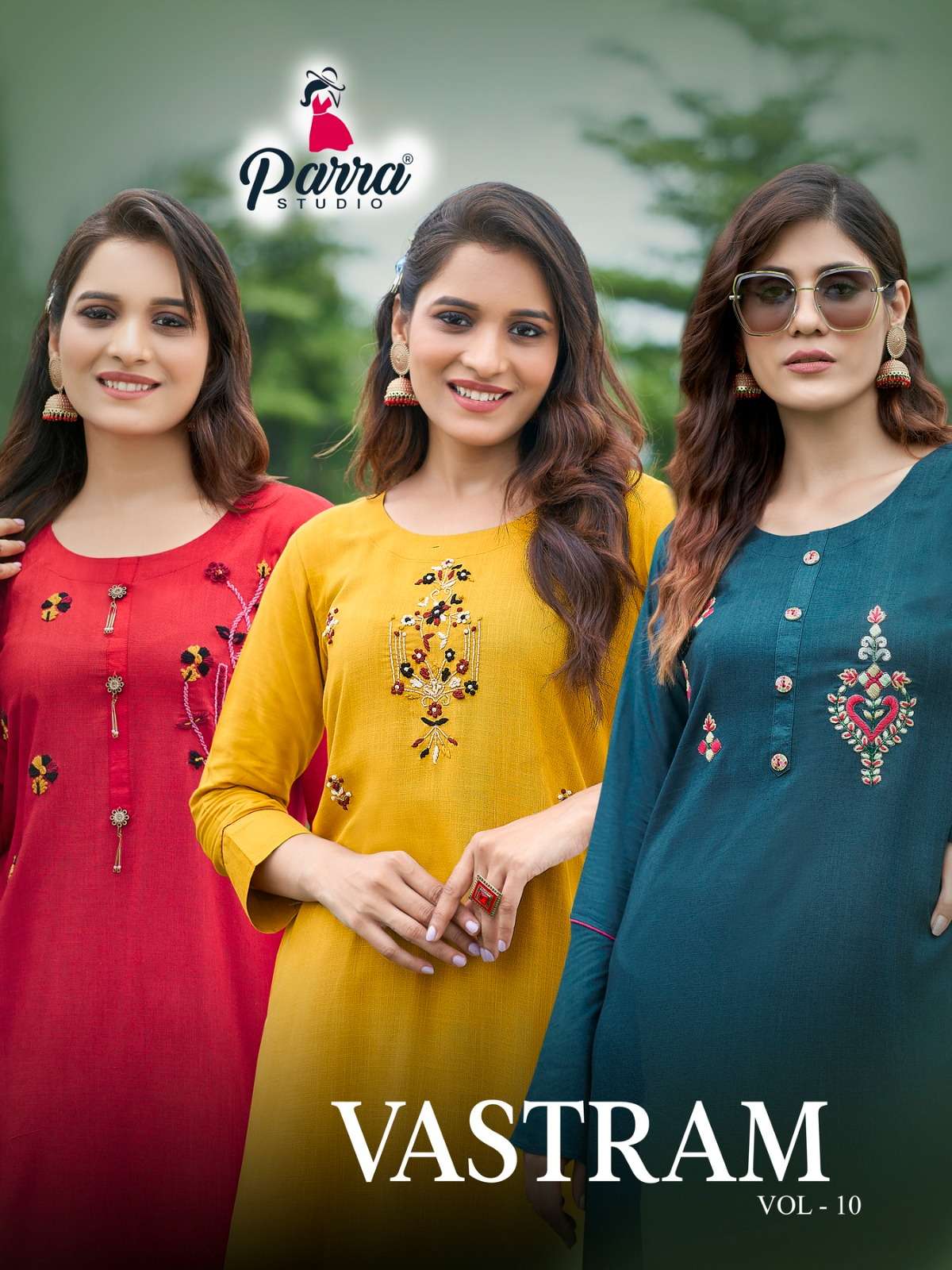 VASTRAM VOL-10 BY PARRA STUDIO 1001 TO 1008 SERIES RAYON PRINT KURTIS