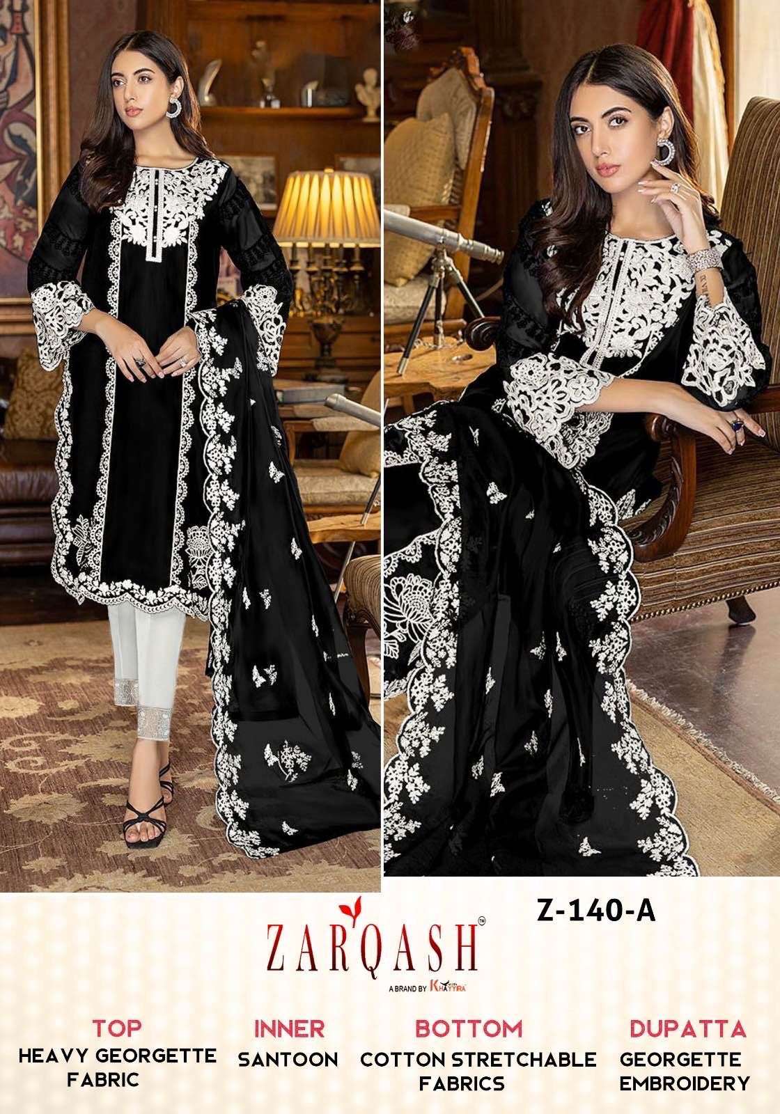 Z-140 NX BY ZARQASH 140-A TO 140-F SERIES FAUX GEOGETTE WORK DRESSES