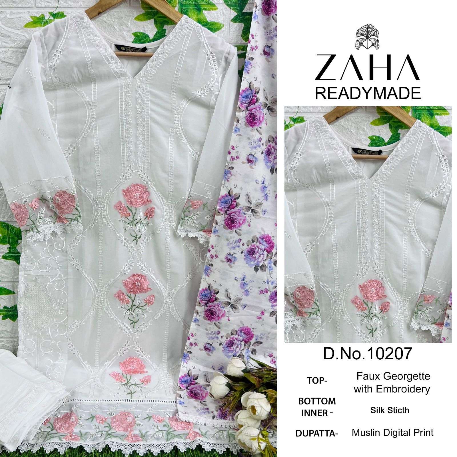 ZAHA READYMADE COLLECTION BY ZAHA GEORGETTE EMBROIDERY PAKISTANI DRESS