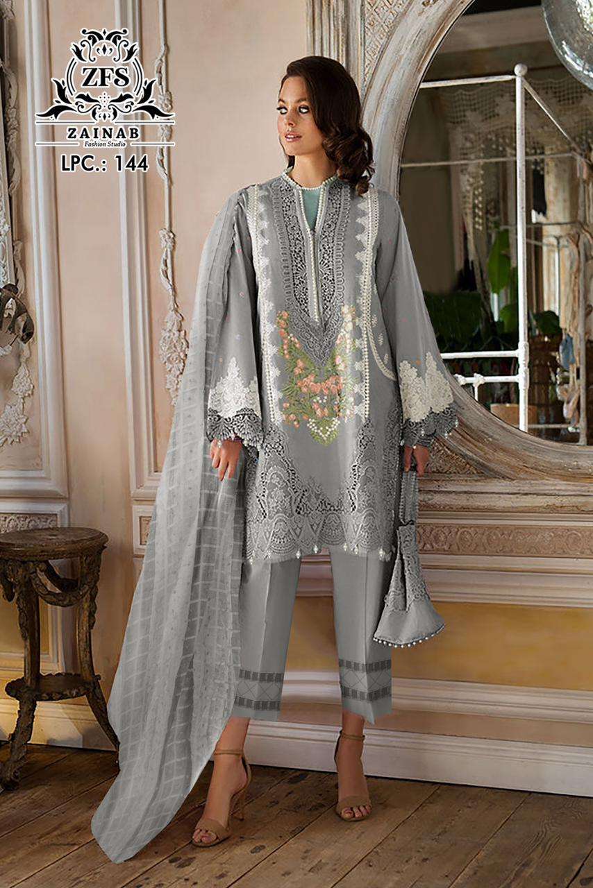 ZF-144 NX BY ZAINAB FASHION FAUX GEORGETTE STITCHED DRESSES