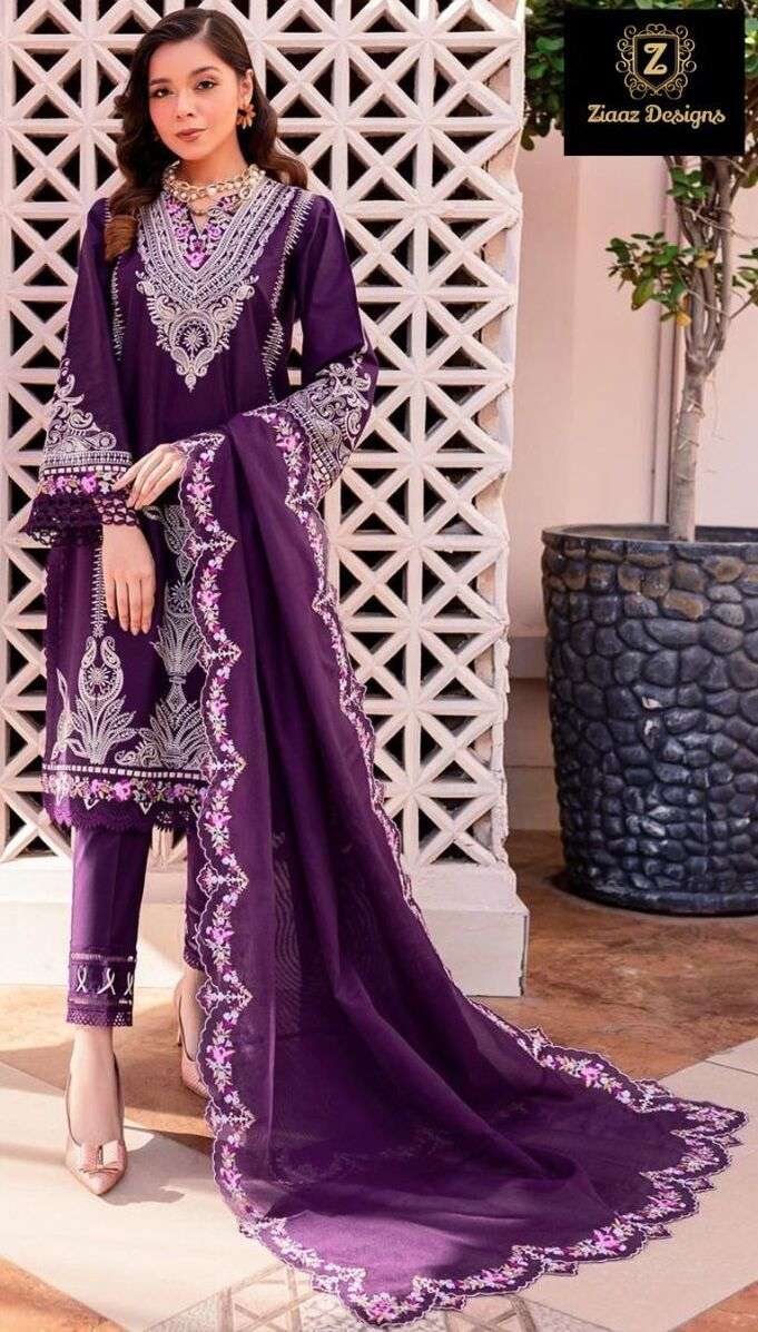 ZIAAZ 349 HIT DESIGN BY ZIAAZ DESIGNS HEAVY RAYON EMBROIDERED DRESS