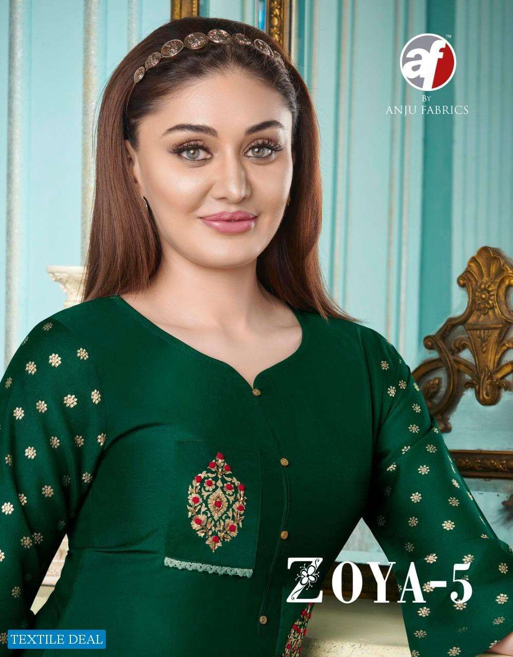 ZOYA VOL-5 BY ANJU FABRICS 2221 TO 2228 SERIES SILK STITCHED KURTI