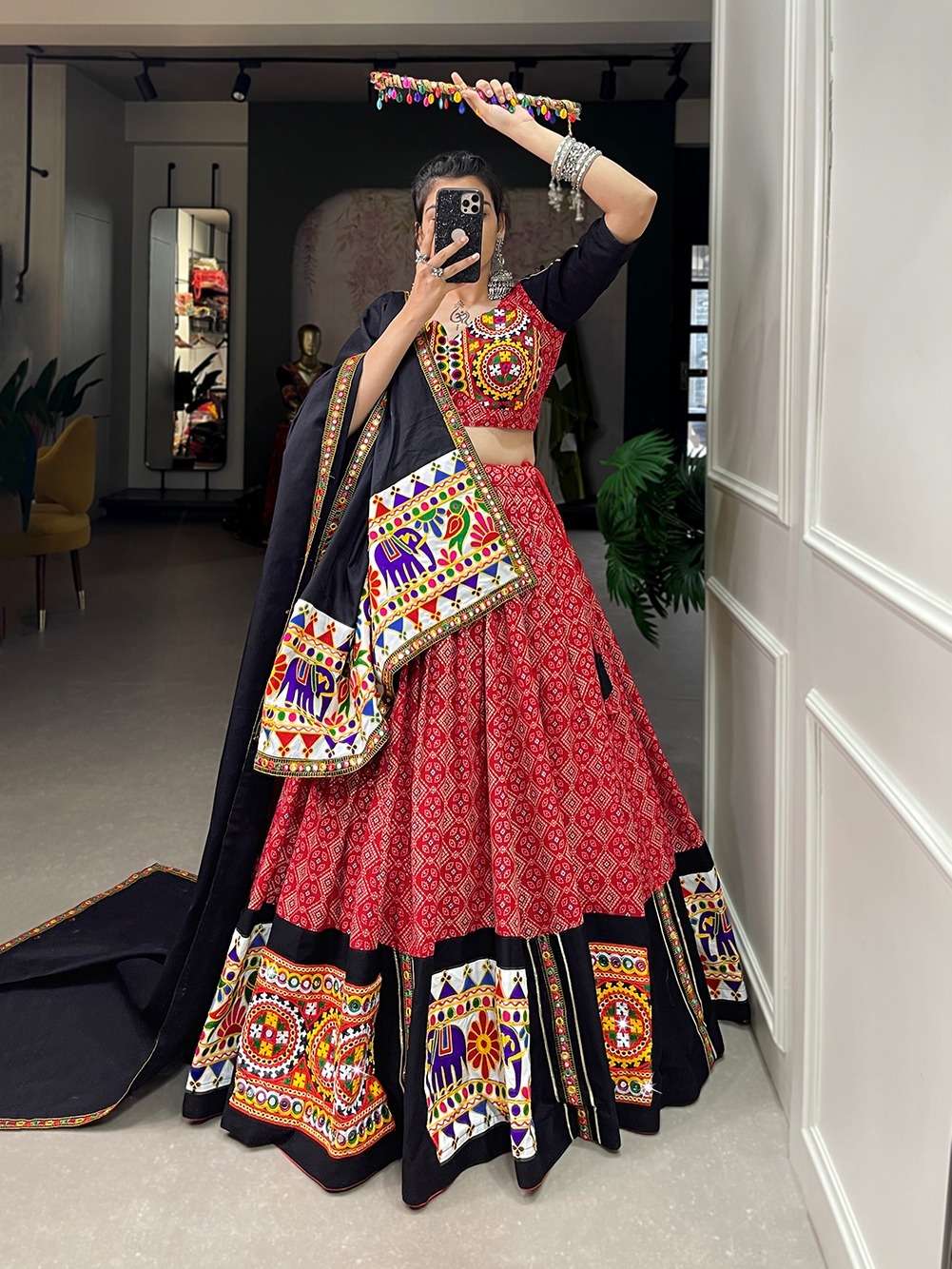 1693 COLOUR BY ASLIWHOLESALE DESIGNER COTTON NAVRATRI LEHENGAS