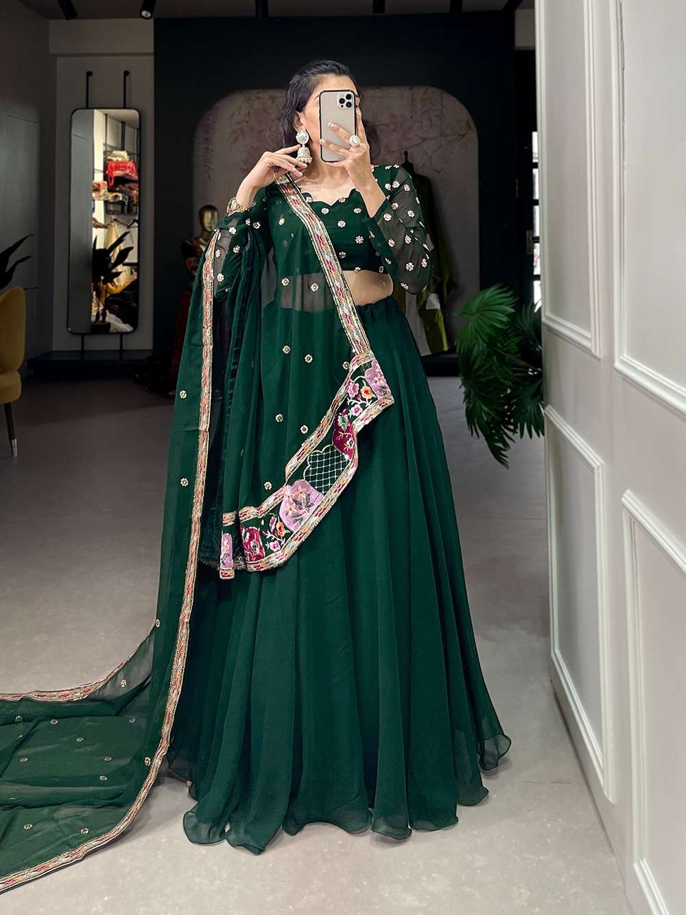 1753 COLOUR BY ASLIWHOLESALE FANCY DESIGNER GEORGETTE LEHENGAS