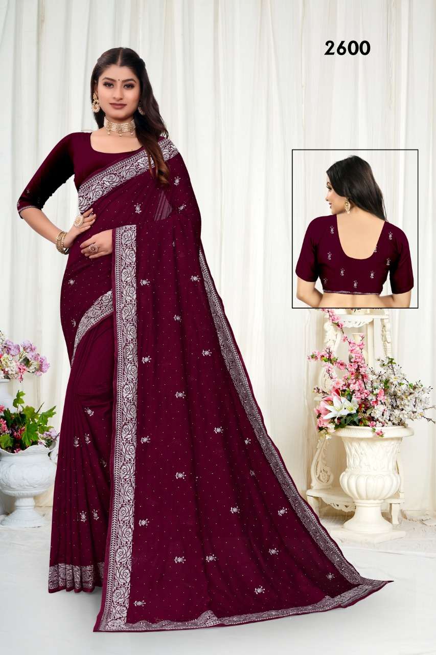 2600 COLOURS BY ASLIWHOLESALE DESIGNER FANCY VICHITRA SILK SAREE