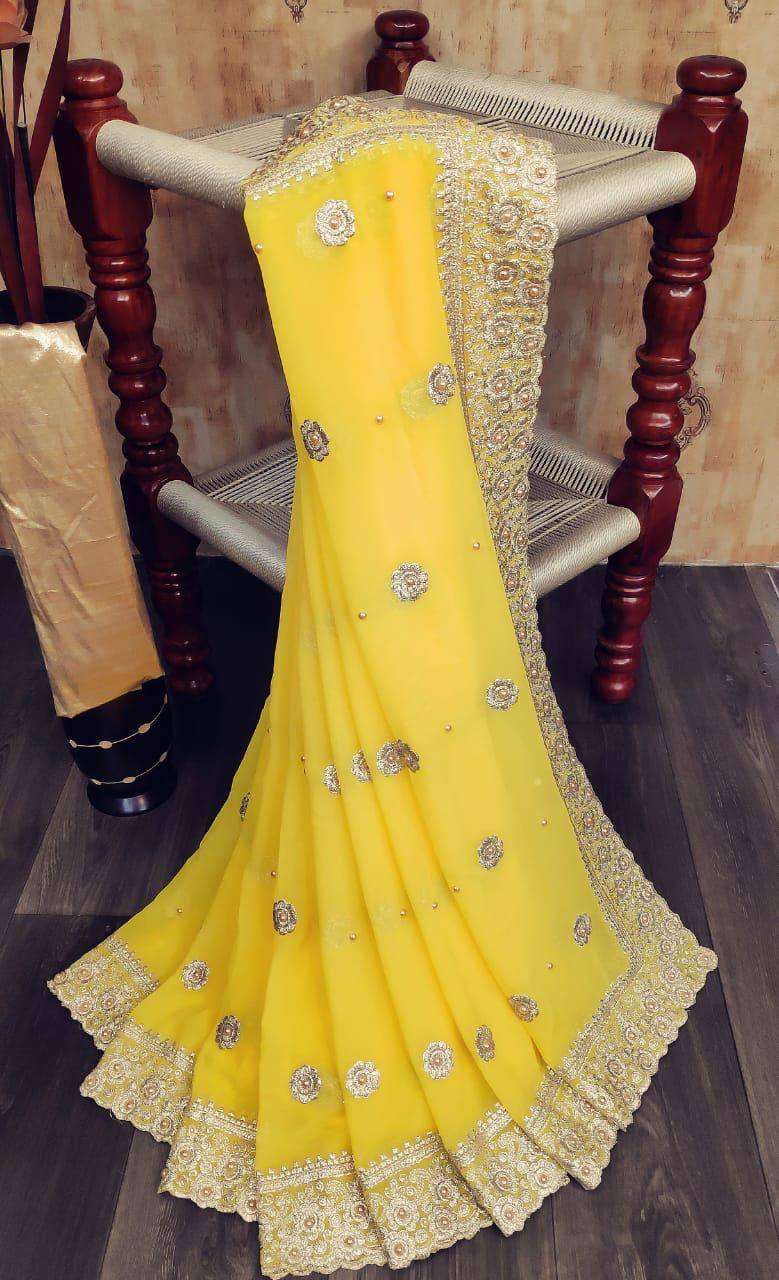 4002 COLOURS BY ASLIWHOLESALE FANCY GEORGETTE WORK SAREE