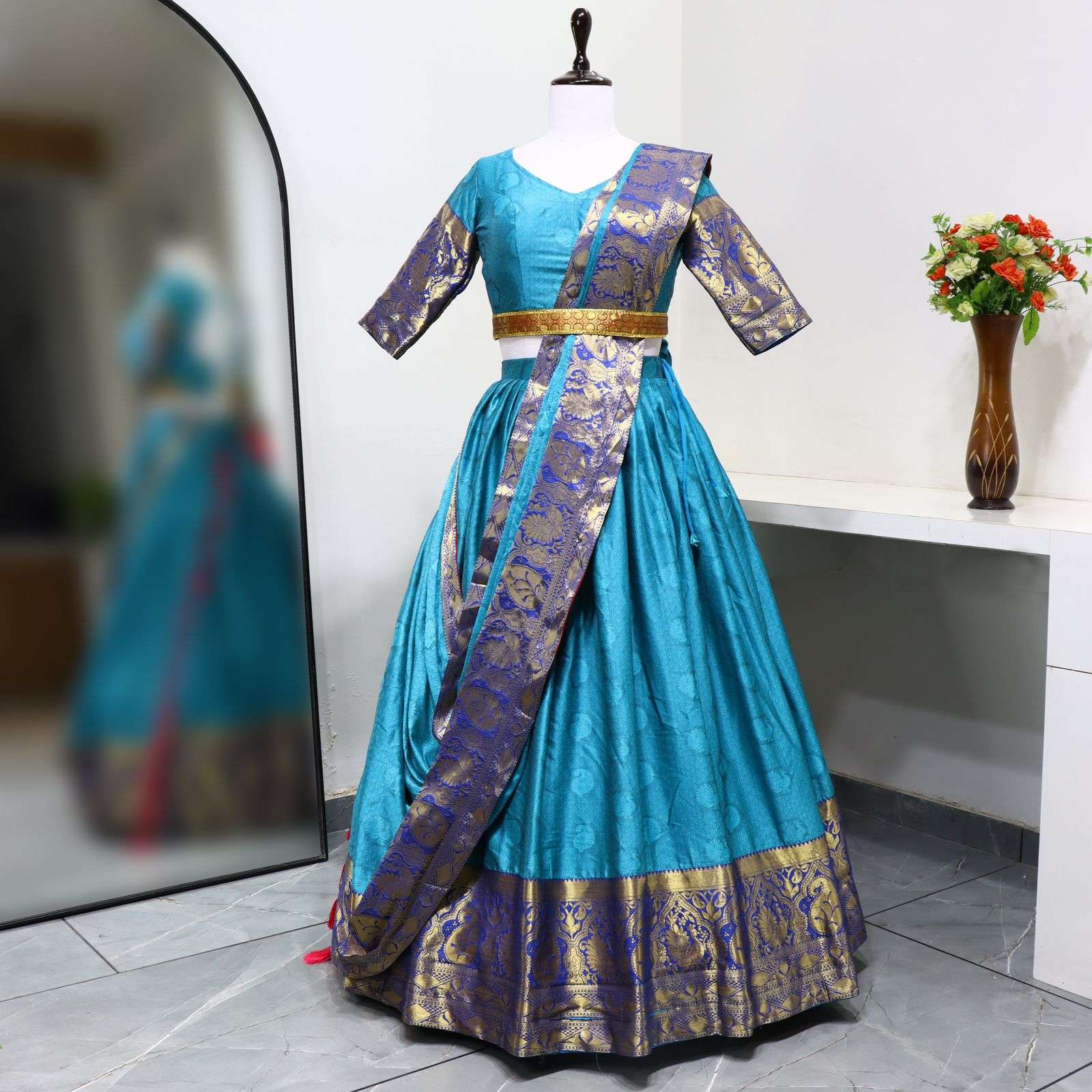 7097 COLOURS BY ASLIWHOLESALE FANCY COTTON DESIGNER LEHENGAS