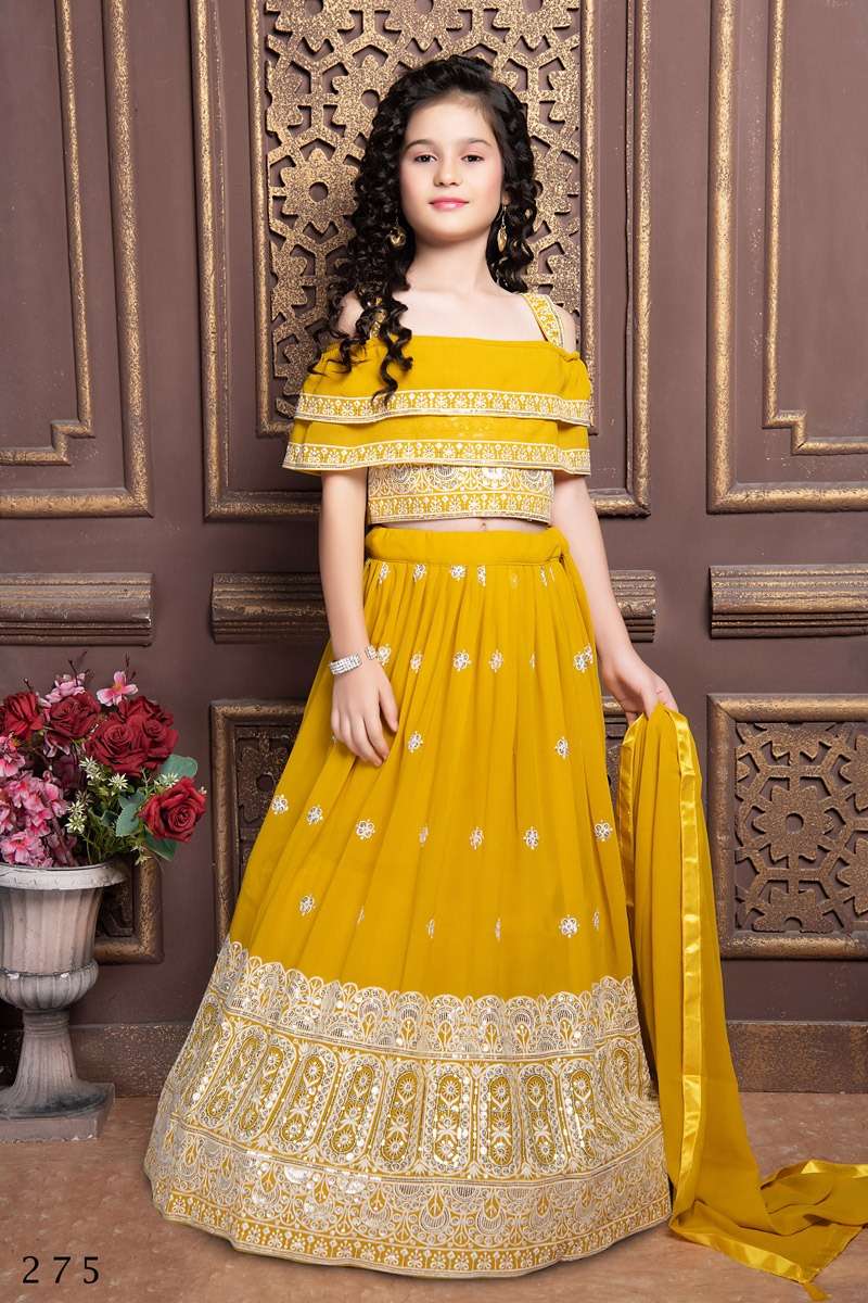 AARADHNA VOL-41 BY ASLIWHOLESALE 275 TO 279 SERIES GEORGETTE KIDS DRESSES