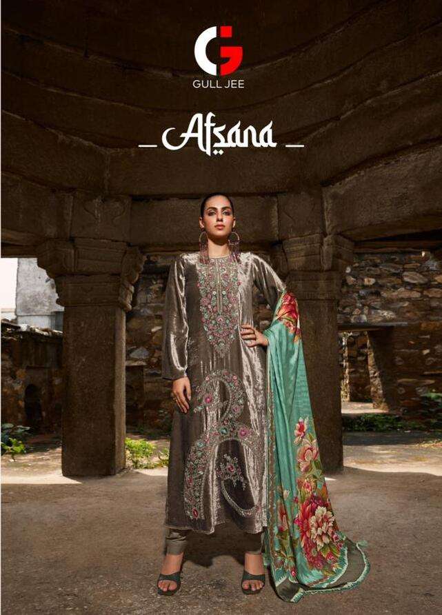 AFSANA BY GULL JEE 11001 TO 11006 SERIES VELVET EMBROIDERY DRESSES