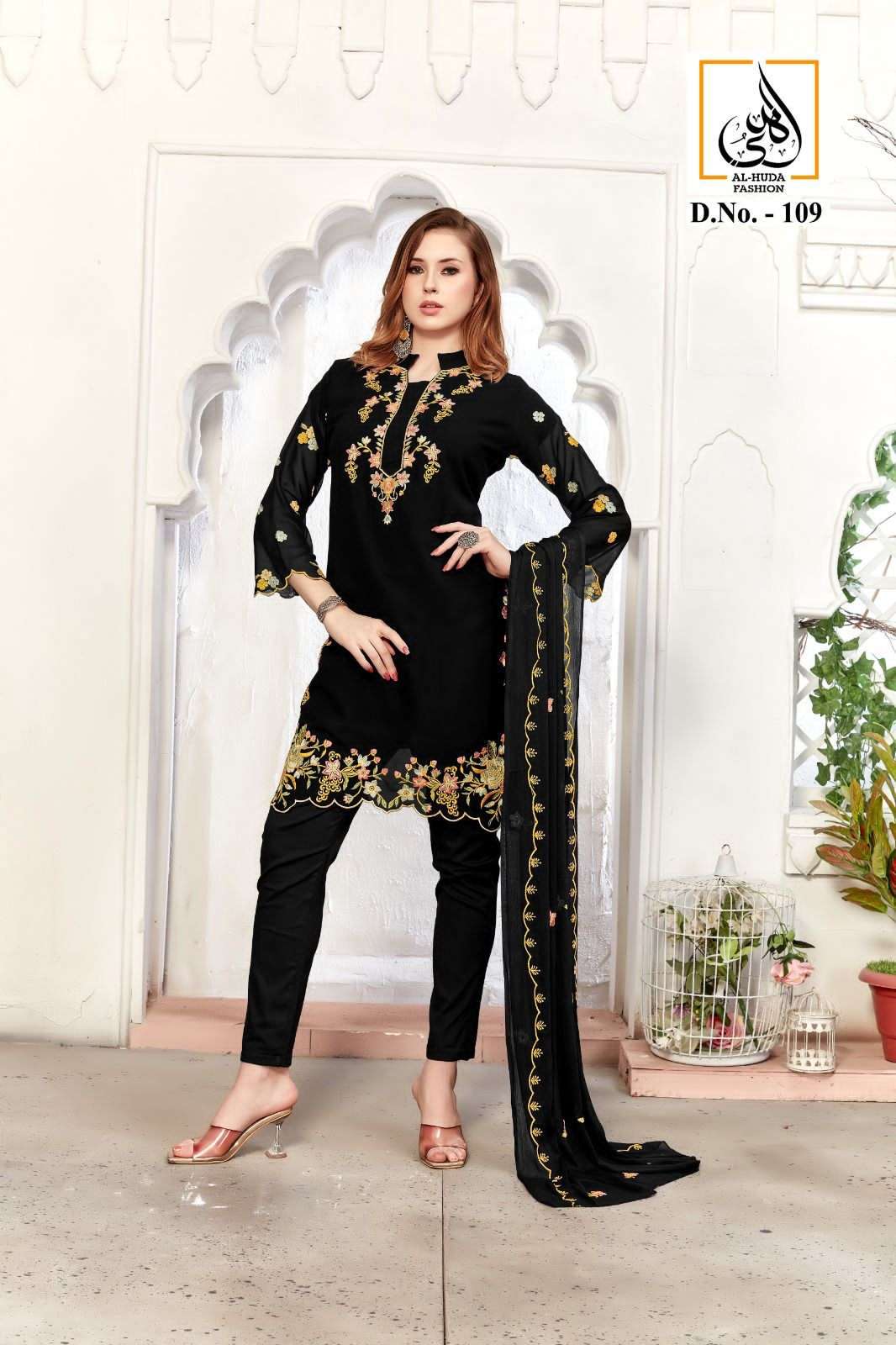 AL HUDA 109 NX BY ASLIWHOLESALE HEAVY GEORGETTE STICHED DRESSES