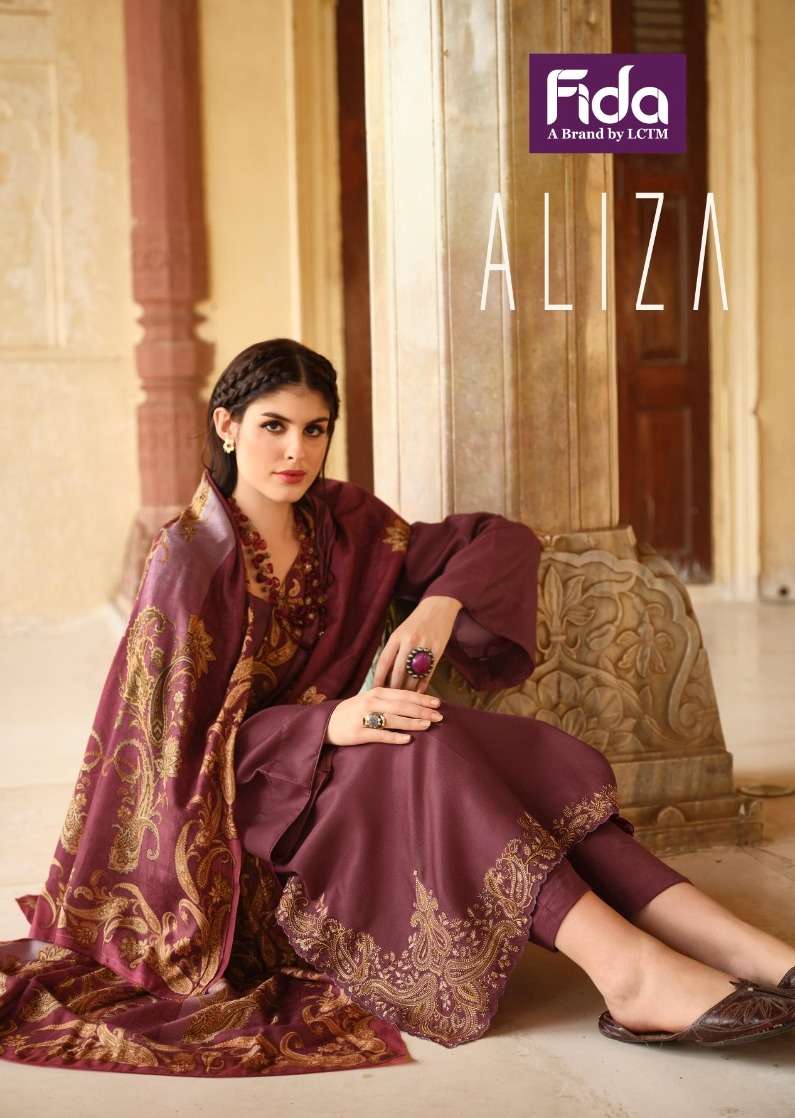 ALIZA BY FIDA 1001 TO 1006 SERIES DESIGNER PLATINUM WOOL DRESSES