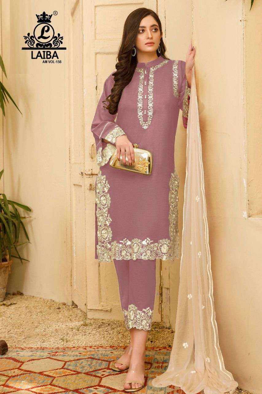 AM VOL-156 NX BY LAIBA PURE GEORGETTE EMBROIDERY STITCHED DRESSES