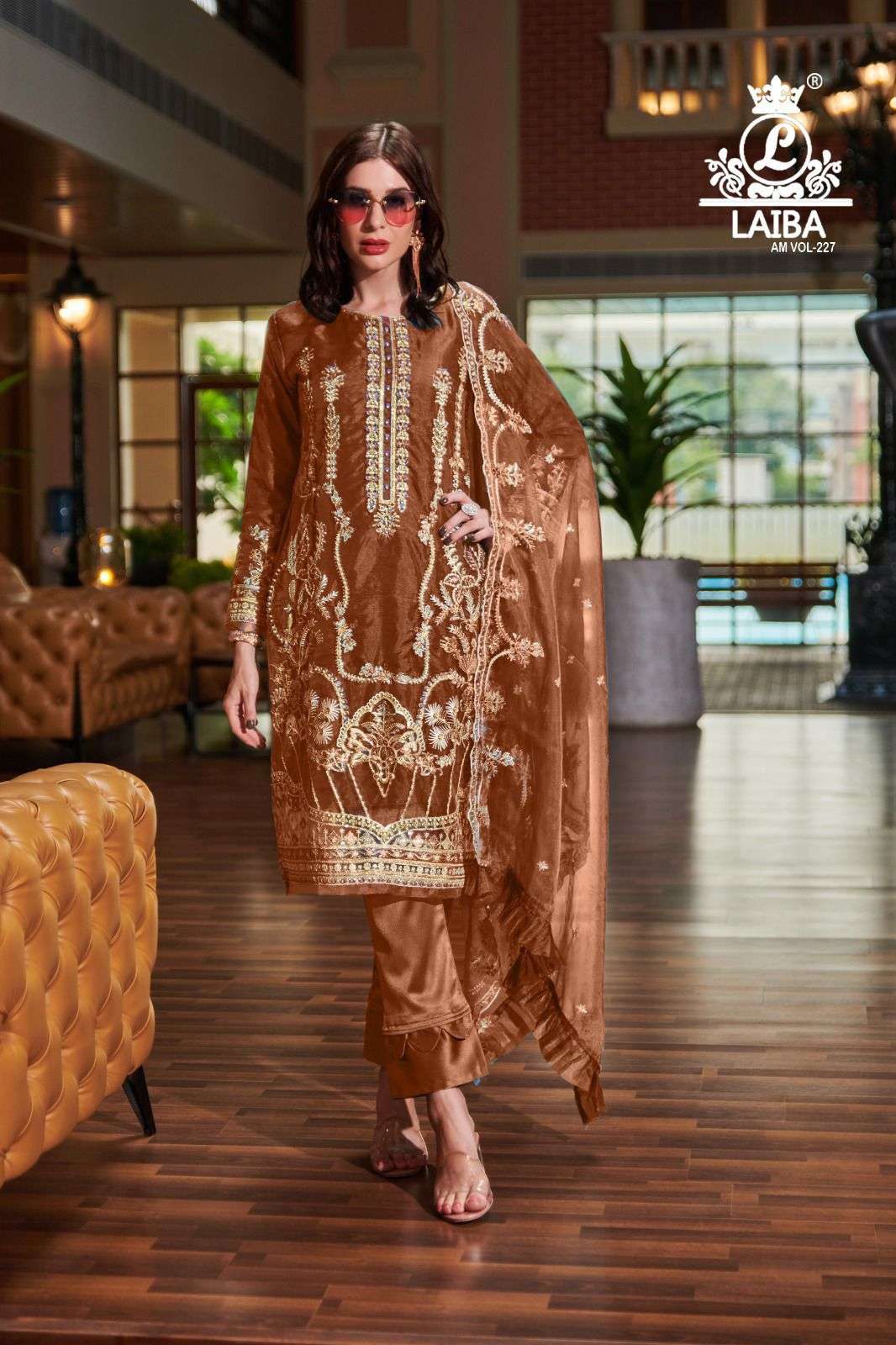 AM VOL-227 NX BY LAIBA PURE GEORGETTE EMBROIDERY STITCHED DRESSES