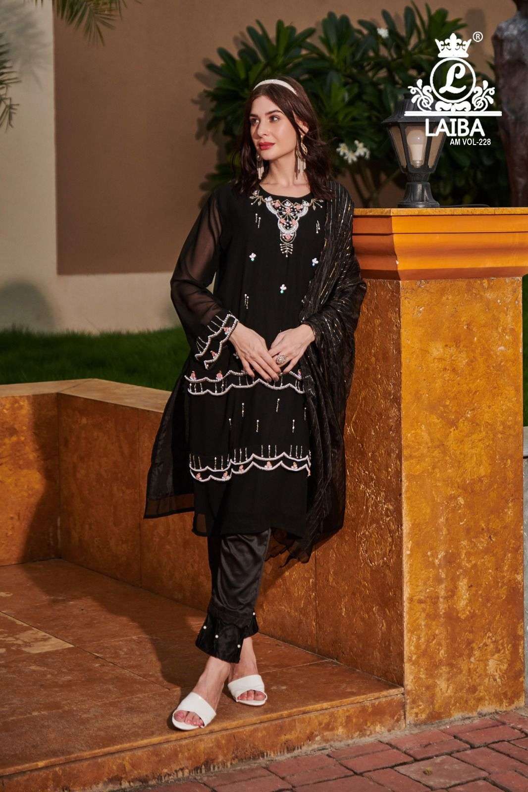 AM VOL-228 NX BY LAIBA PURE GEORGETTE EMBROIDERY STITCHED DRESSES