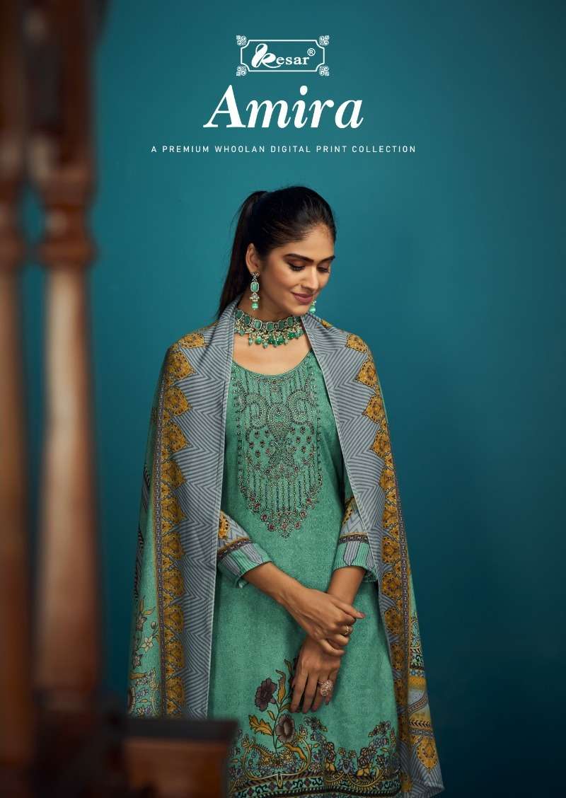 AMIRA BY KESAR 191-001 TO 191-006 SERIES PURE WHOOLAN PRINTED DRESSES