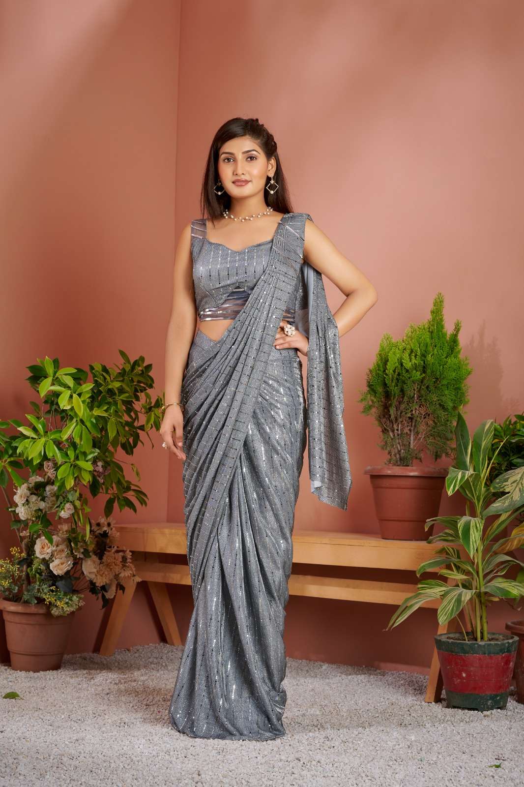 AMOHA 101015 COLOURS BY AMOHA TRENDZ FANCY FABRIC STITCHED SAREES