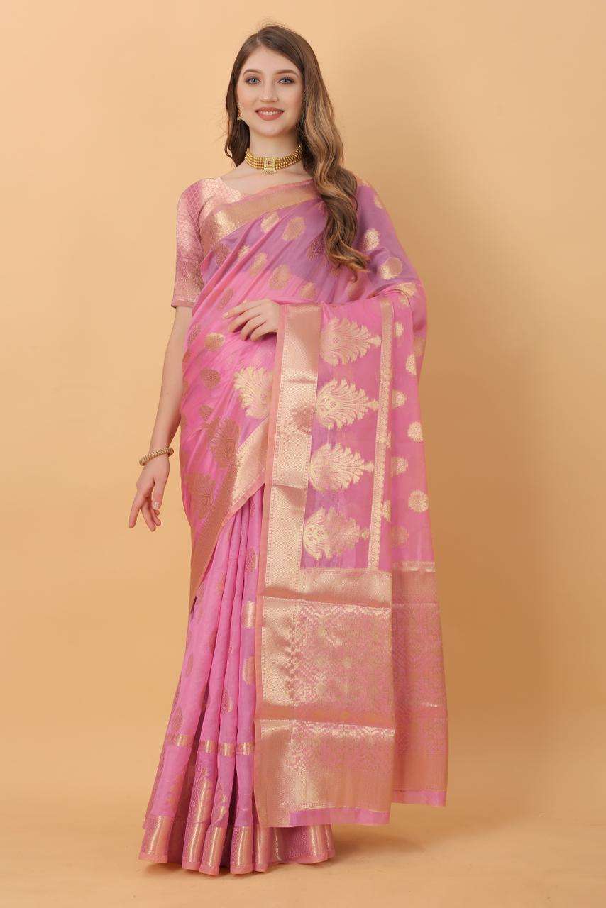 AMRUTA BY ASLIWHOLESALE DESIGNER SOFT ORGANZA ZARI WEAVING SAREES