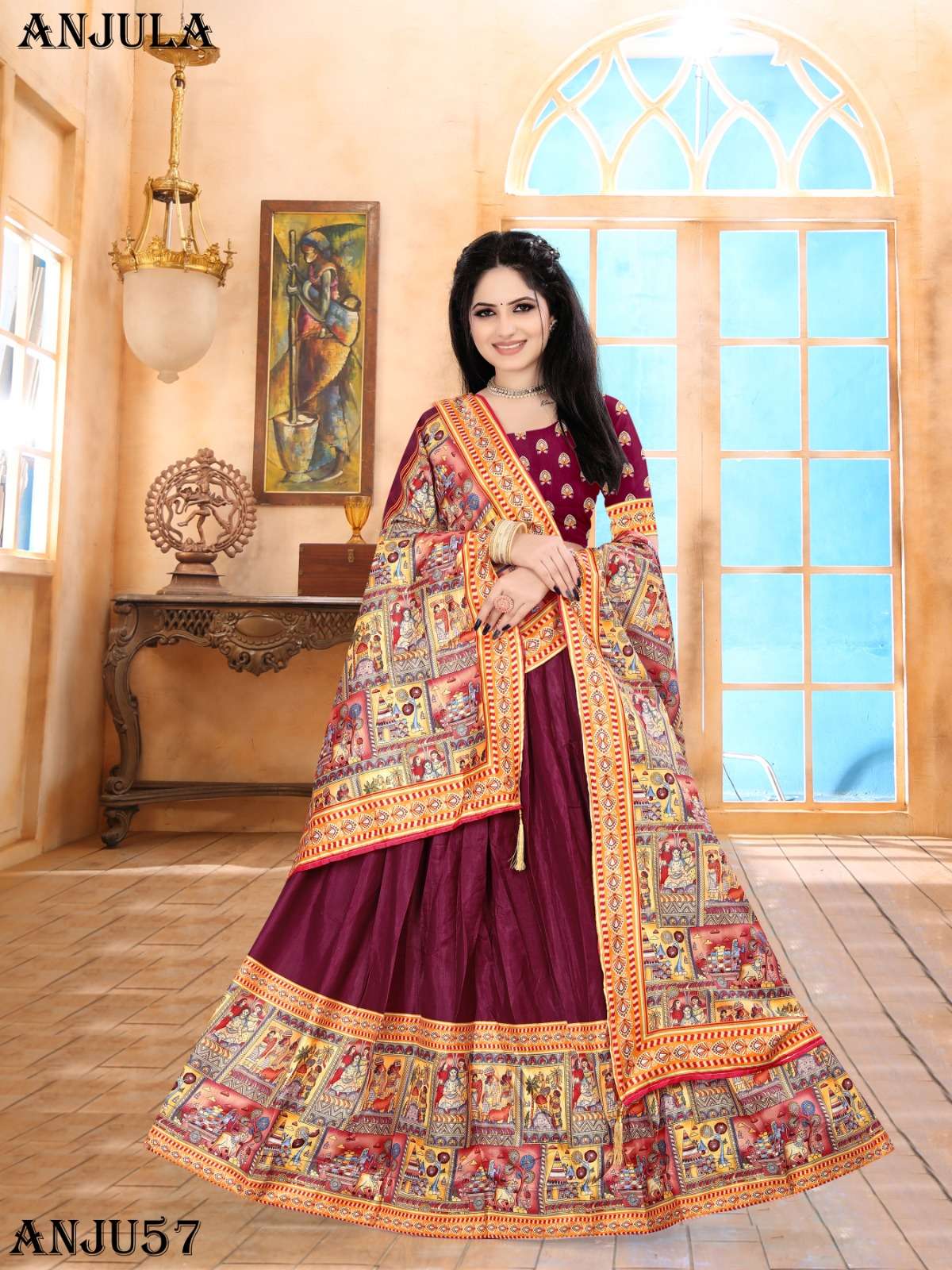 ANJULA VOL-03 BY ASLIWHOLESALE DESIGNER FACNY DOLA SILK LEHENGAS