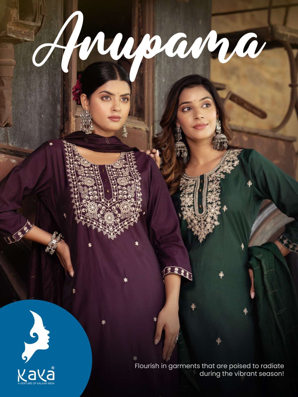 ANUPAMA BY KAYA 01 TO 06 SERIES ROMAN SILK SILK SLUB STITCHED DRESSES