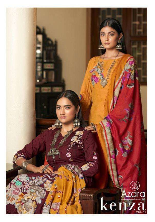 AZARA KENZA VOL-11 BY RADHIKA FASHION 69001 TO 69008 SERIES DESIGNER COTTON DRESSES