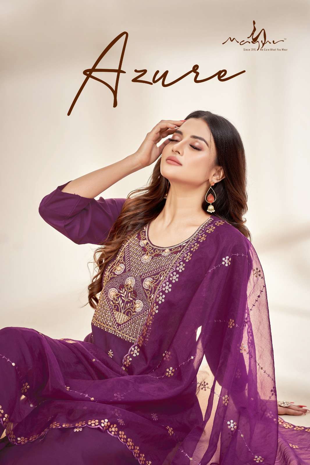 AZURE BY MAYUR 1001 TO 1004 VISCOSE SILK EMBROIDERY STICHED DRESSES