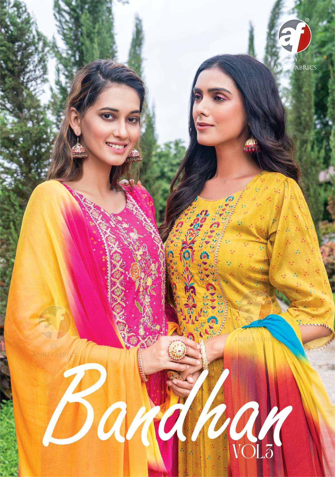 BANDHAN VOL-3 BY ANJU FABRICS 5251 TO 5253 SERIES CHINON CHIFFON DRESSES