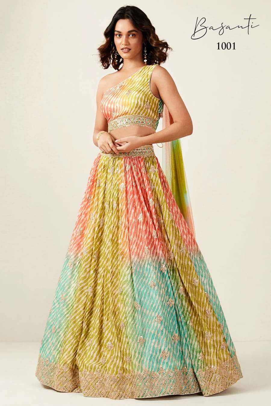 BASANTI BY ASLIWHOLESALE DESIGNER FAUX GEORGETTE HEAVY LEHENGAS