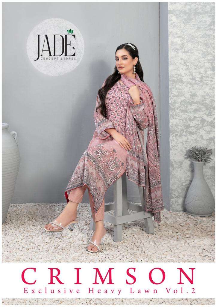 CRIMSON EXCLUSIVE HEAVY VOL-02 BY JADE 101 TO 106 SERIES PURE COTTON PRINT PAKISTANI DRESSES